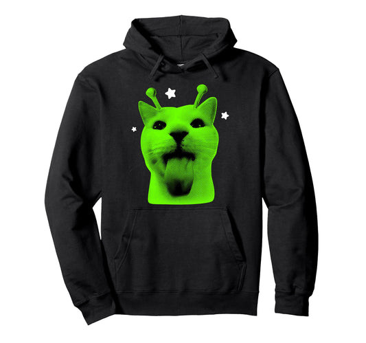 Y2K Alien Cat Meme Ufo Cats Lover 90S Hoodie - Aesthetic Graphic Unisex - T-Shirt, Sweatshirt, Hoodie