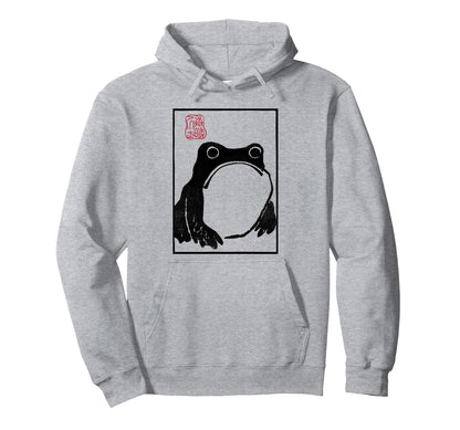 Grumpy Frog Unimpressed Toad Japanese Hoodie - Trendy Graphic for Adults - T-Shirt, Sweatshirt, Hoodie