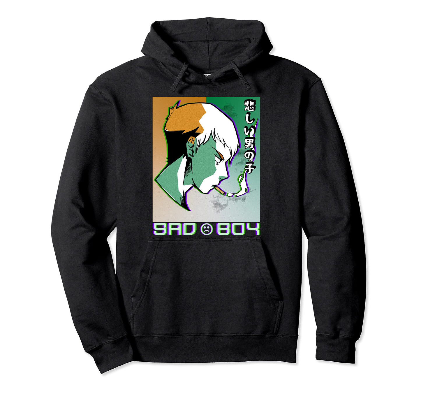 Japanese Vaporwave Sad Anime Aesthetic Hoodie - Minimalist Print Unisex - T-Shirt, Sweatshirt, Hoodie