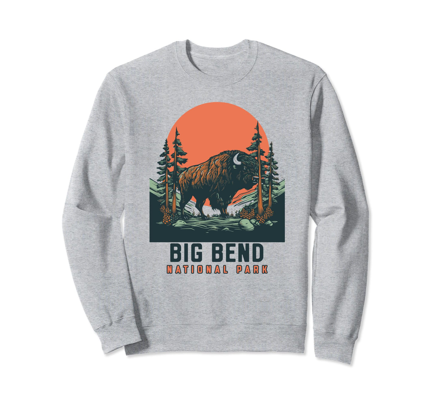 Big Bend National Park Bison Buffalo Sweatshirt - Trendy Graphic Men Women - T-Shirt, Sweatshirt, Hoodie