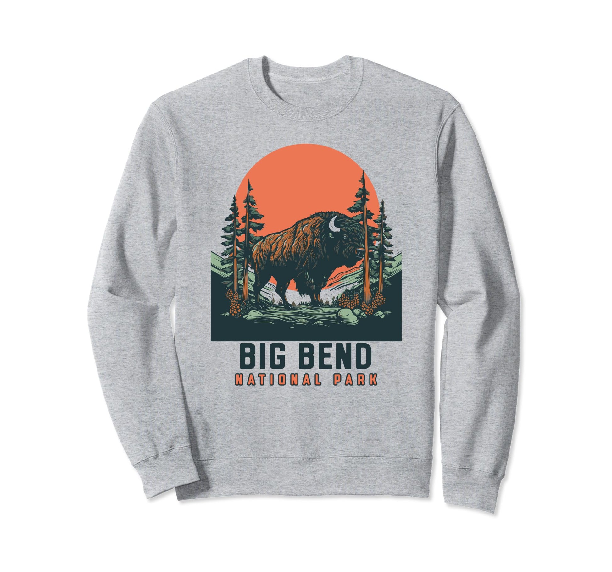 Big Bend National Park Bison Buffalo Sweatshirt - Trendy Graphic Men Women - T-Shirt, Sweatshirt, Hoodie