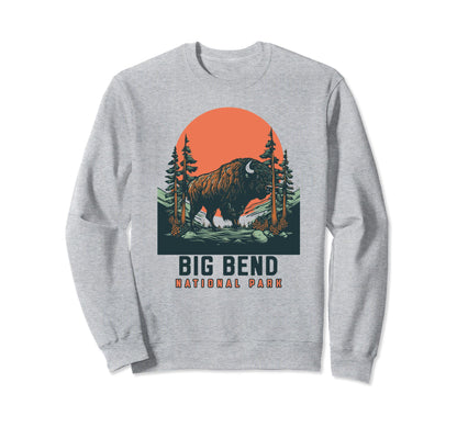 Big Bend National Park Bison Buffalo Sweatshirt - Trendy Graphic Men Women - T-Shirt, Sweatshirt, Hoodie