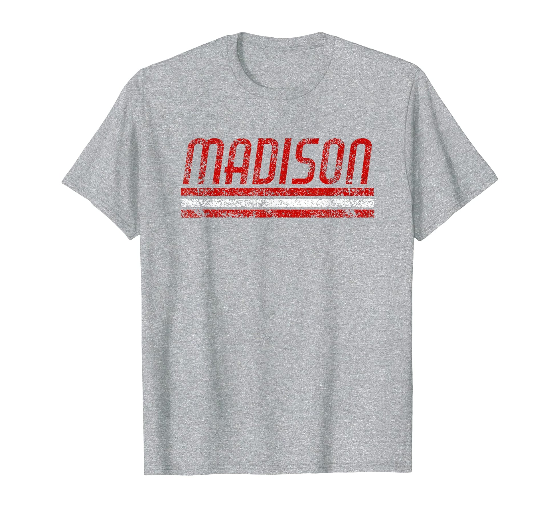 Madison Wisconsin Weathered Stripe T-Shirt - Novelty Apparel Unisex - T-Shirt, Sweatshirt, Hoodie