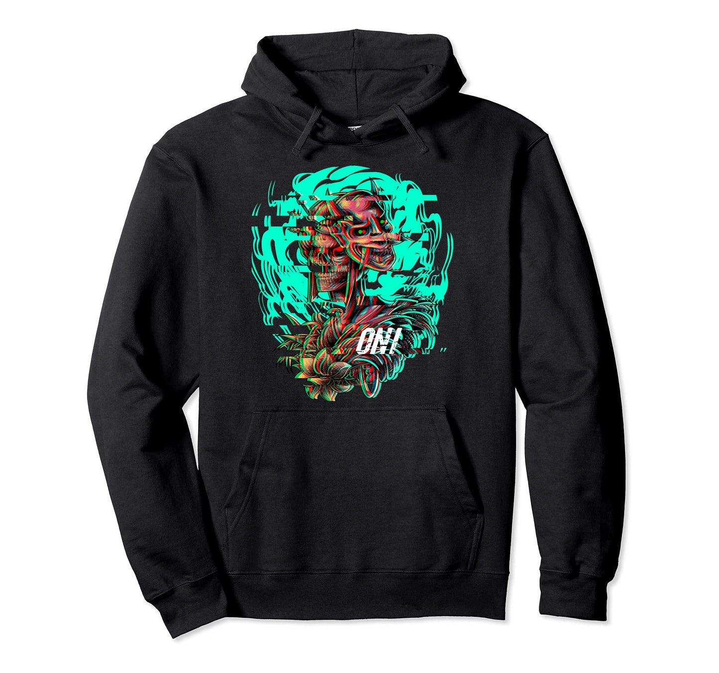 Japanese Anime Oni Mask Kitsune Hoodie - Custom Art Print for Adults - T-Shirt, Sweatshirt, Hoodie
