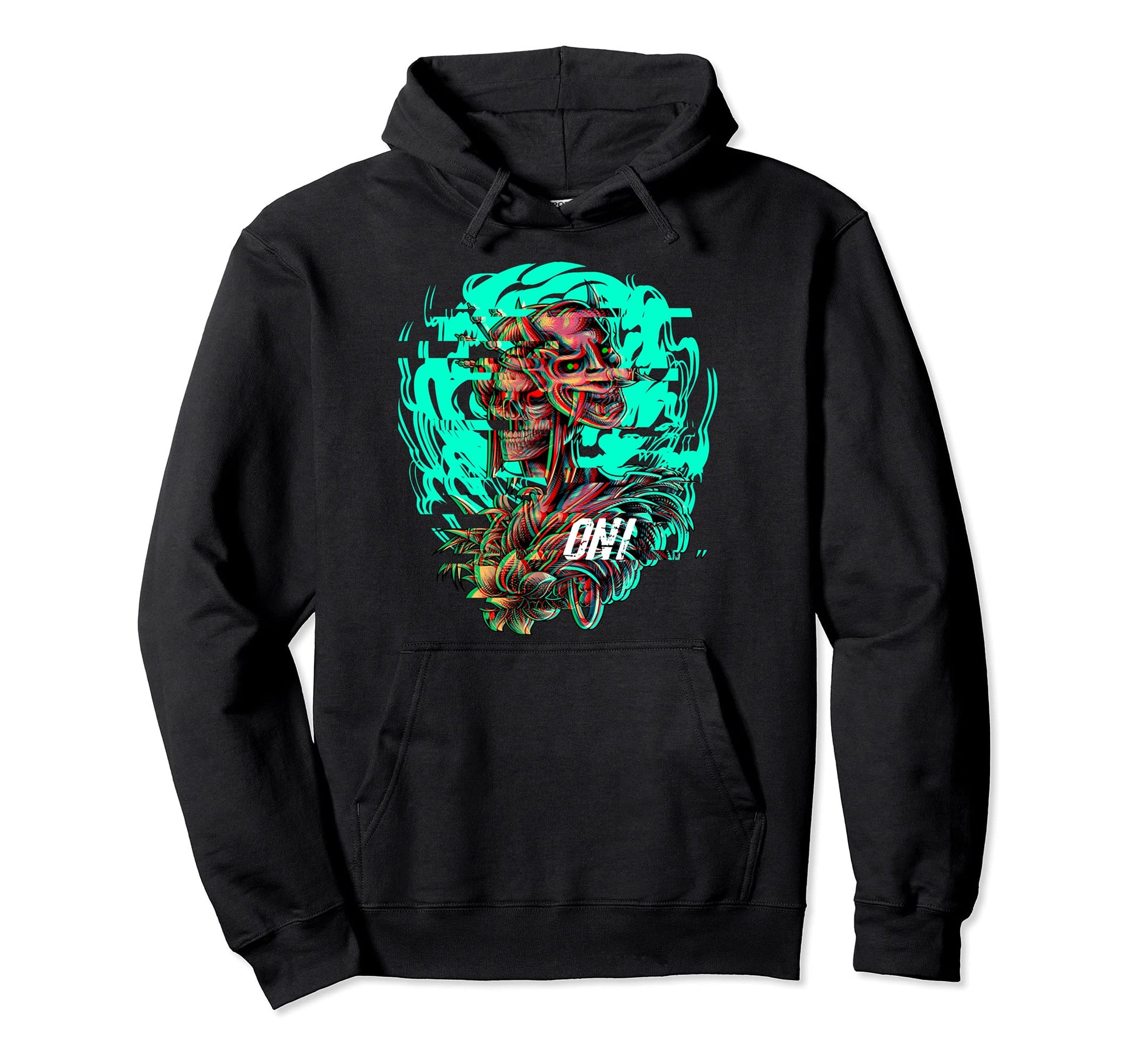 Japanese Anime Oni Mask Kitsune Hoodie - Custom Art Print for Adults - T-Shirt, Sweatshirt, Hoodie