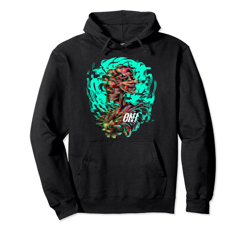 Japanese Anime Oni Mask Kitsune Hoodie - Custom Art Print for Adults - T-Shirt, Sweatshirt, Hoodie