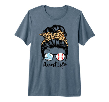 Aunt Life Messy Bun Hair Funny T-Shirt - Novelty Apparel for Adults - T-Shirt, Sweatshirt, Hoodie