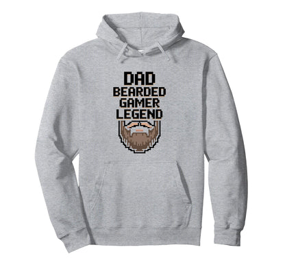 Funny Bearded Gamer Dad Gaming Dad Beard Hoodie - Unique Graphic Men Women - T-Shirt, Sweatshirt, Hoodie