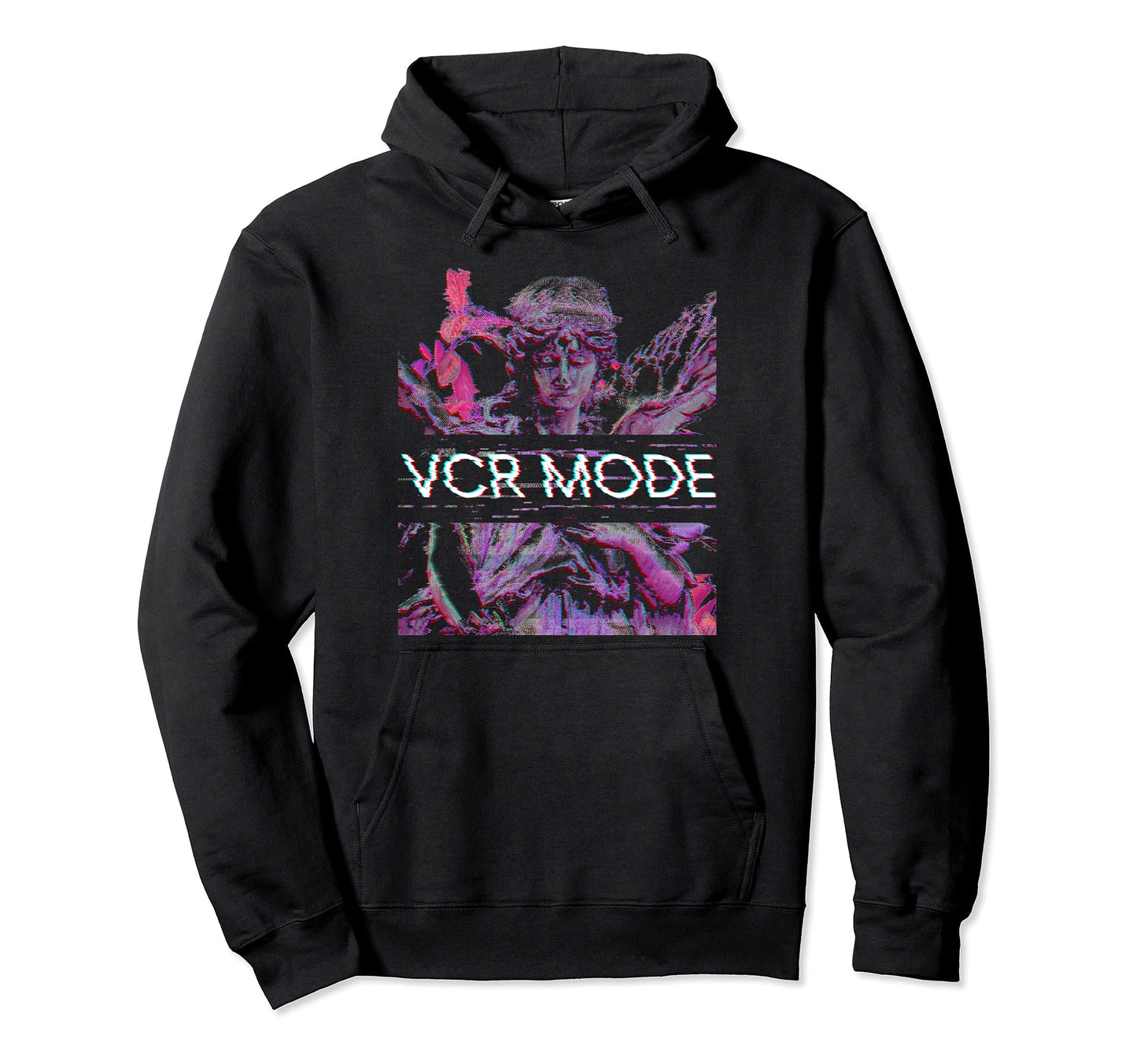 Vaporwave Synthwave Angel Vcr Mode Hoodie - Novelty Apparel for Adults - T-Shirt, Sweatshirt, Hoodie