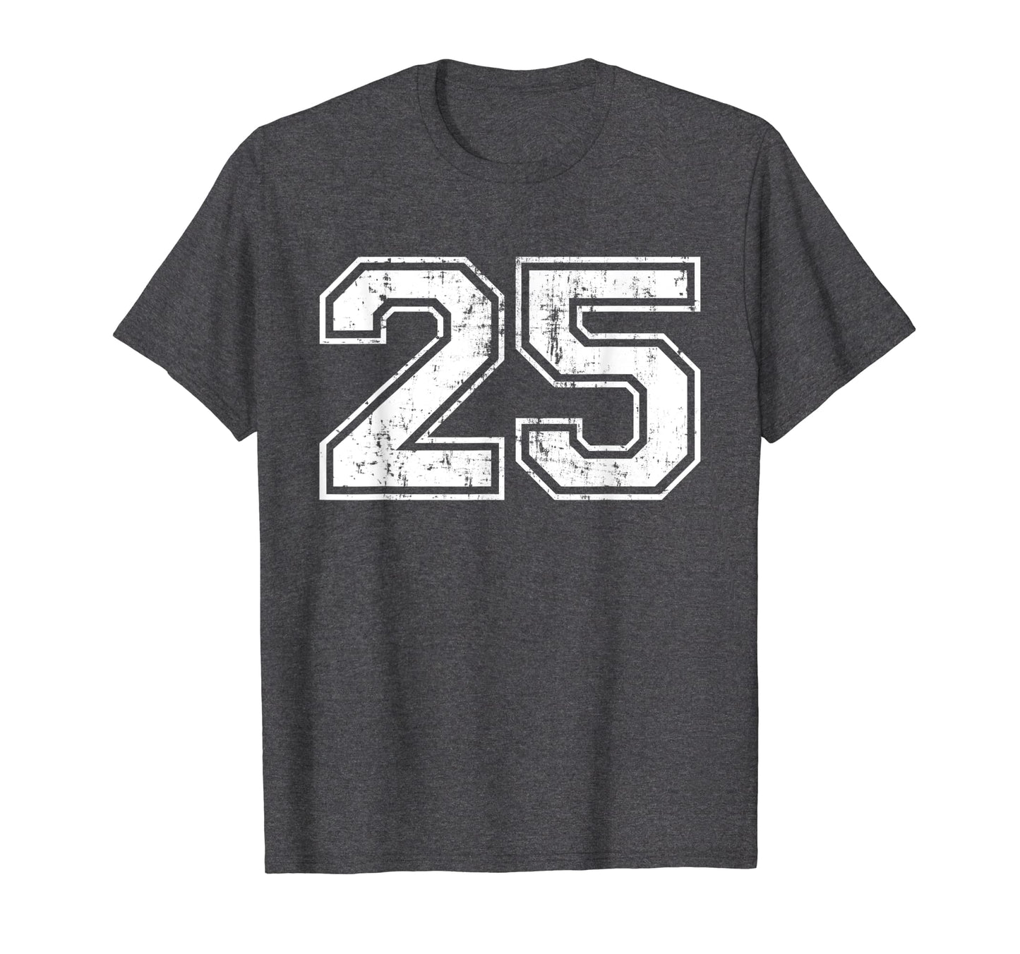 Number 25 Varsity Distressed T-Shirt - Fun Novelty Design for Adults - T-Shirt, Sweatshirt, Hoodie