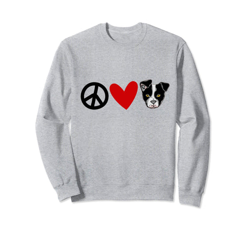 Peace Love Boston Terrier Sweatshirt - Graphic Print Unisex - T-Shirt, Sweatshirt, Hoodie