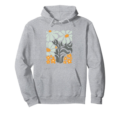 Boho Flowers Abstract Daisies Flower Hoodie - Trendy Graphic Men Women - T-Shirt, Sweatshirt, Hoodie