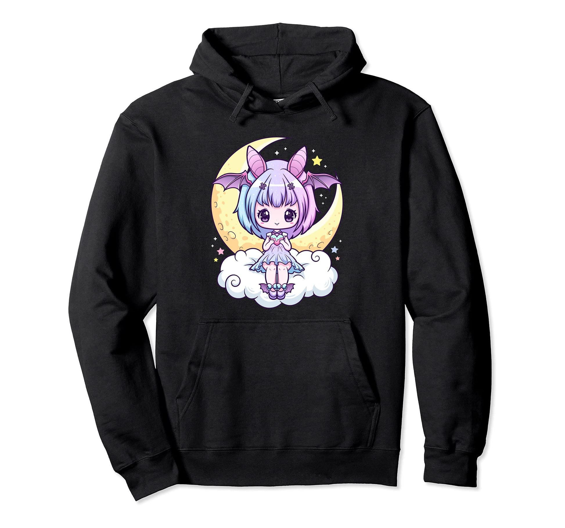 Kawaii Pastel Goth Creepy Anime Moon Hoodie - Aesthetic Graphic Men Women - T-Shirt, Sweatshirt, Hoodie