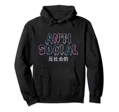 Anti Social Goth Vaporwave Aesthetic Hoodie - Streetwear Style Men Women - T-Shirt, Sweatshirt, Hoodie