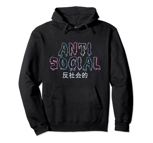 Anti Social Goth Vaporwave Aesthetic Hoodie - Streetwear Style Men Women - T-Shirt, Sweatshirt, Hoodie