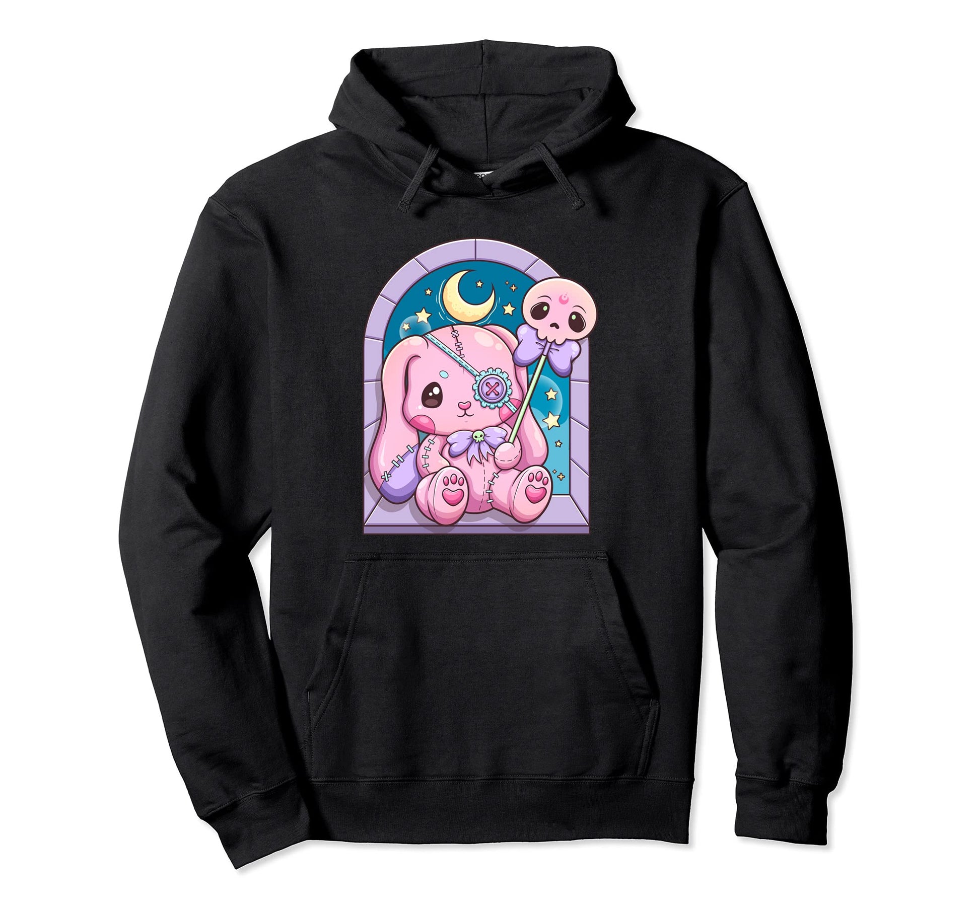 Kawaii Pastel Goth Creepy Rabbit Stuffed Hoodie - Streetwear Style Unisex - T-Shirt, Sweatshirt, Hoodie