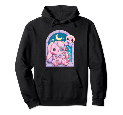 Kawaii Pastel Goth Creepy Rabbit Stuffed Hoodie - Streetwear Style Unisex - T-Shirt, Sweatshirt, Hoodie