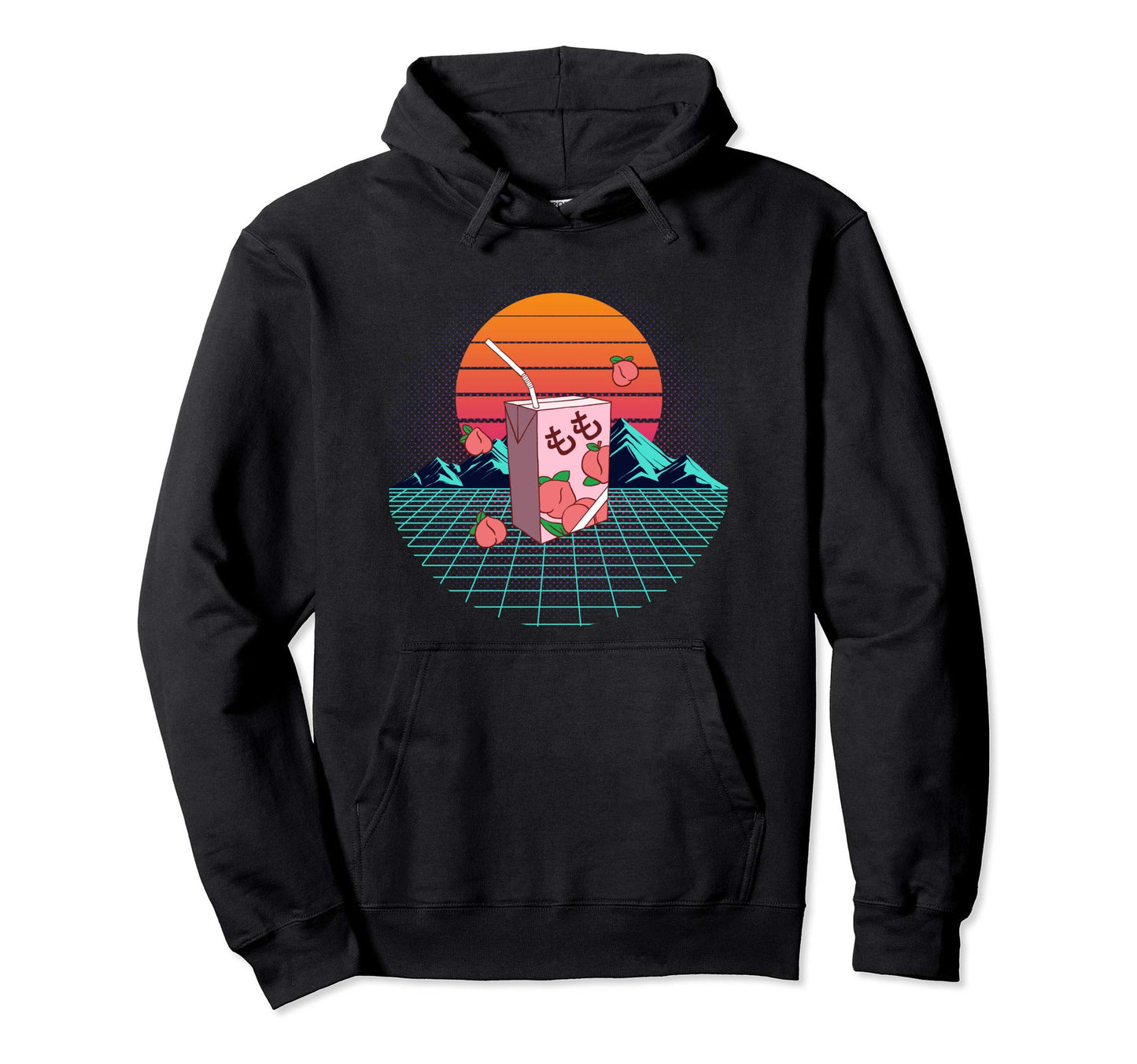 Vaporwave 90S Japanese Aesthetic Peach Hoodie - Streetwear Style Men Women - T-Shirt, Sweatshirt, Hoodie