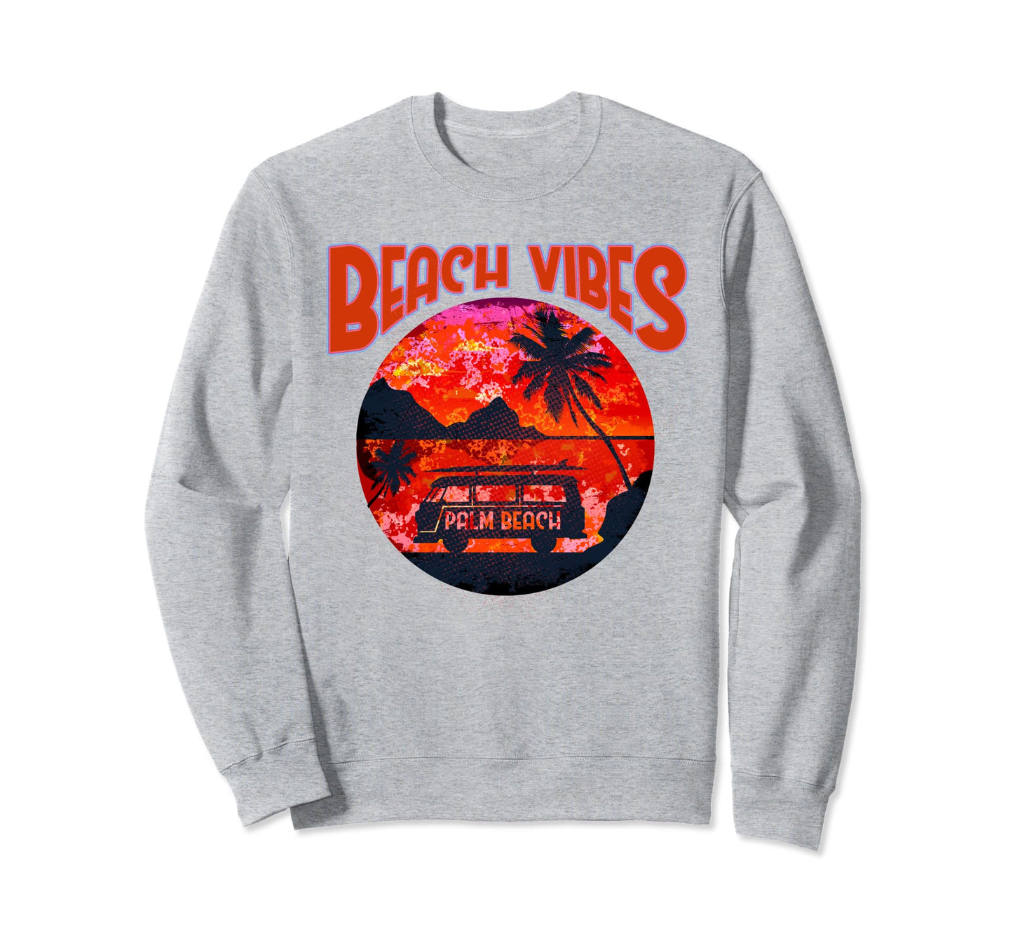 Tropical Sunset Surf Palm Beach Sweatshirt - Custom Art Print Unisex - T-Shirt, Sweatshirt, Hoodie