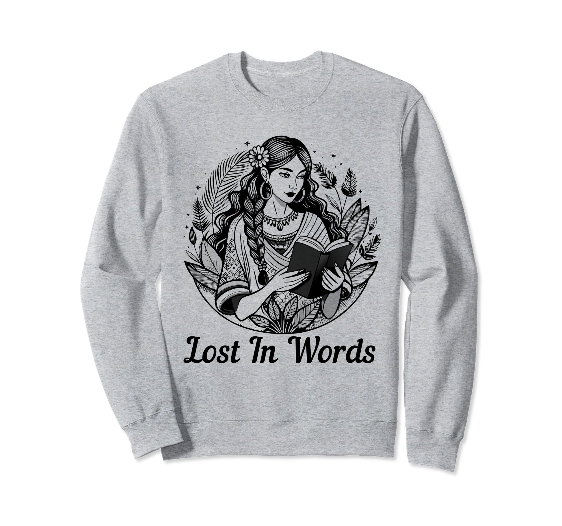 Lost Words Boho Reading Lover Sweatshirt - Fun Novelty Design for Adults - T-Shirt, Sweatshirt, Hoodie