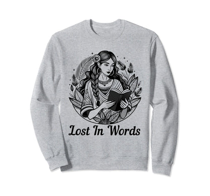 Lost Words Boho Reading Lover Sweatshirt - Fun Novelty Design for Adults - T-Shirt, Sweatshirt, Hoodie