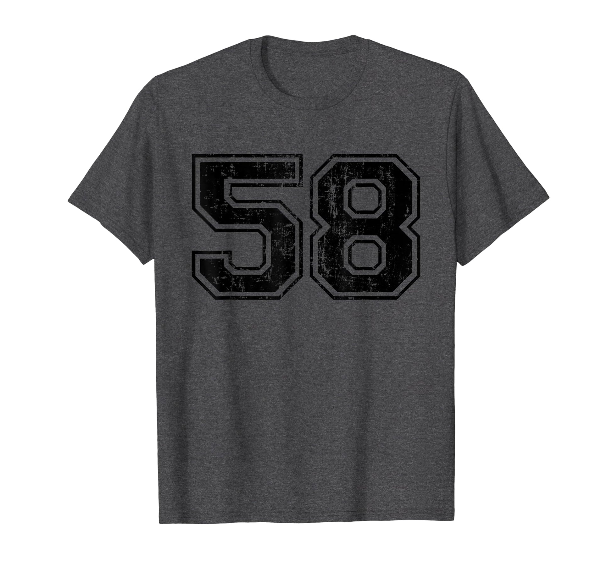 Number 58 Varsity Distressed Sport T-Shirt - Minimalist Print Men Women - T-Shirt, Sweatshirt, Hoodie