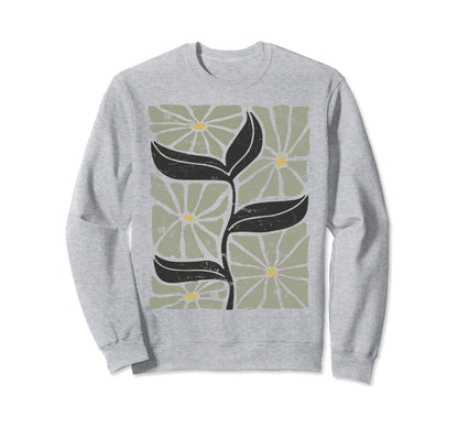 Boho Daisy Flower Botanical Sweatshirt - Unique Graphic for Adults - T-Shirt, Sweatshirt, Hoodie