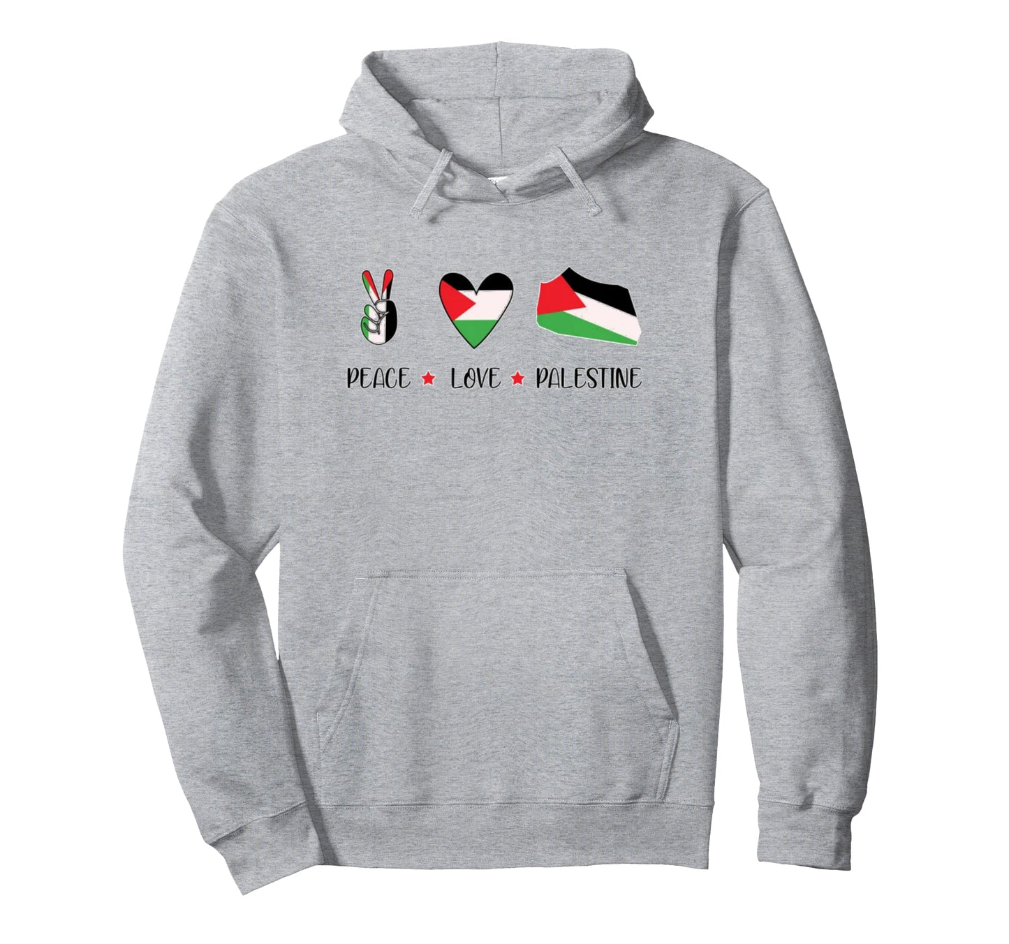 Peace Love Palestine Hoodie - Custom Art Print Unisex - T-Shirt, Sweatshirt, Hoodie