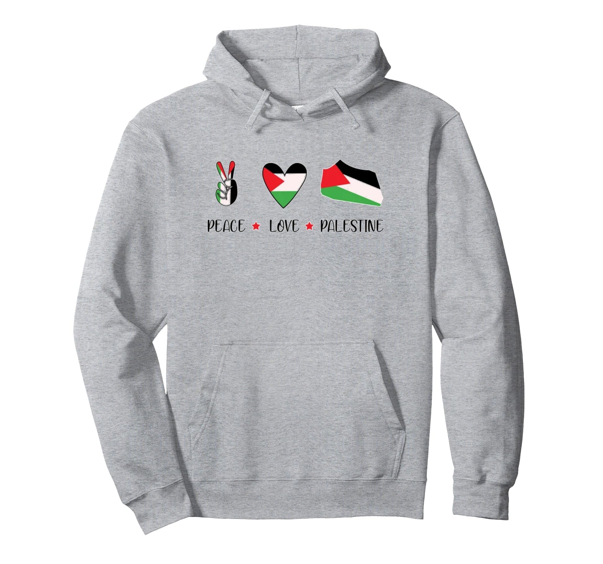 Peace Love Palestine Hoodie - Custom Art Print Unisex - T-Shirt, Sweatshirt, Hoodie