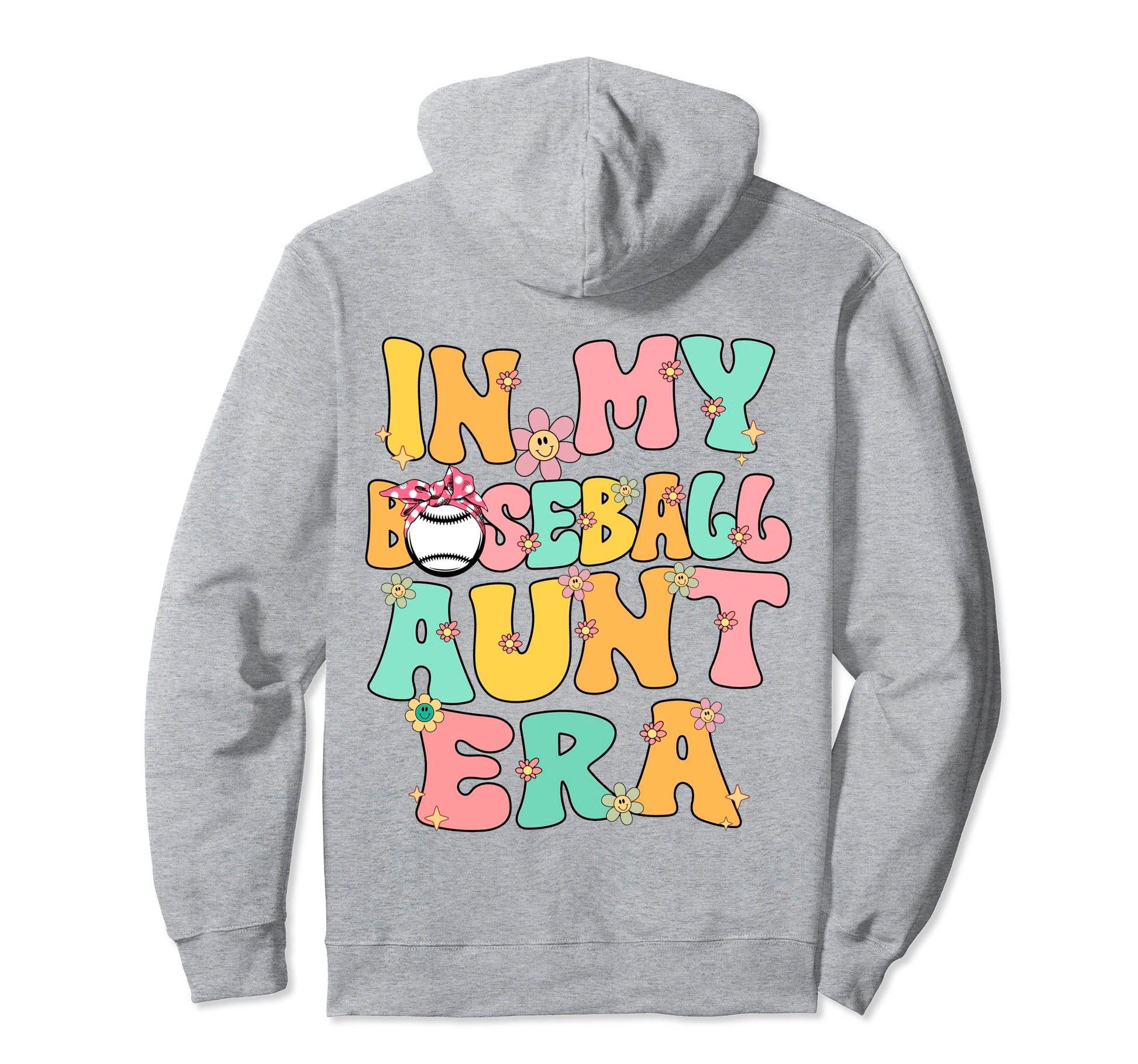 My Baseball Aunt Era Groovy Proud Hoodie - Minimalist Print Men Women - T-Shirt, Sweatshirt, Hoodie
