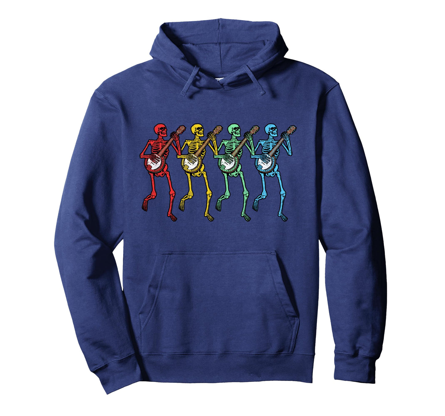Dancing Rainbow Skeletons Banjos Hoodie - Minimalist Print Men Women - T-Shirt, Sweatshirt, Hoodie