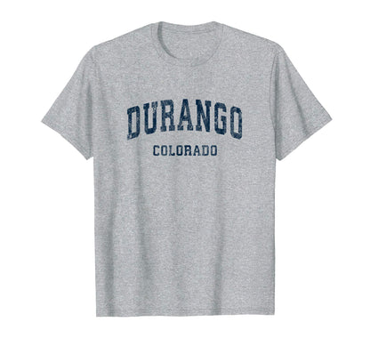 Durango Colorado Co Varsity Sports Navy T-Shirt - Trendy Graphic Men Women - T-Shirt, Sweatshirt, Hoodie
