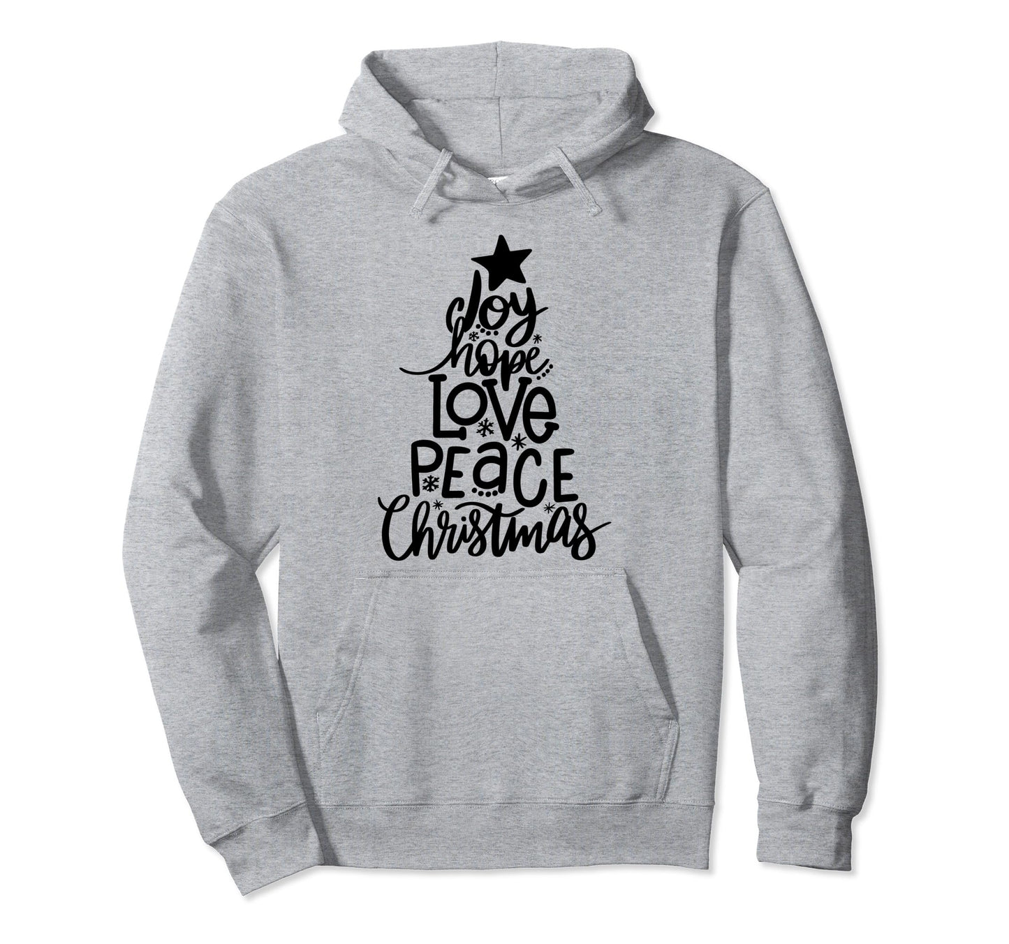 Lettered Tree Joy Hope Love Peace Hoodie - Casual Everyday Wear for Adults - T-Shirt, Sweatshirt, Hoodie