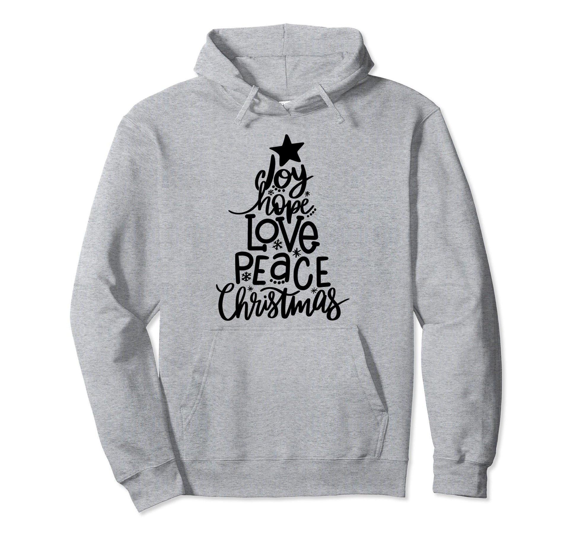 Lettered Tree Joy Hope Love Peace Hoodie - Casual Everyday Wear for Adults - T-Shirt, Sweatshirt, Hoodie