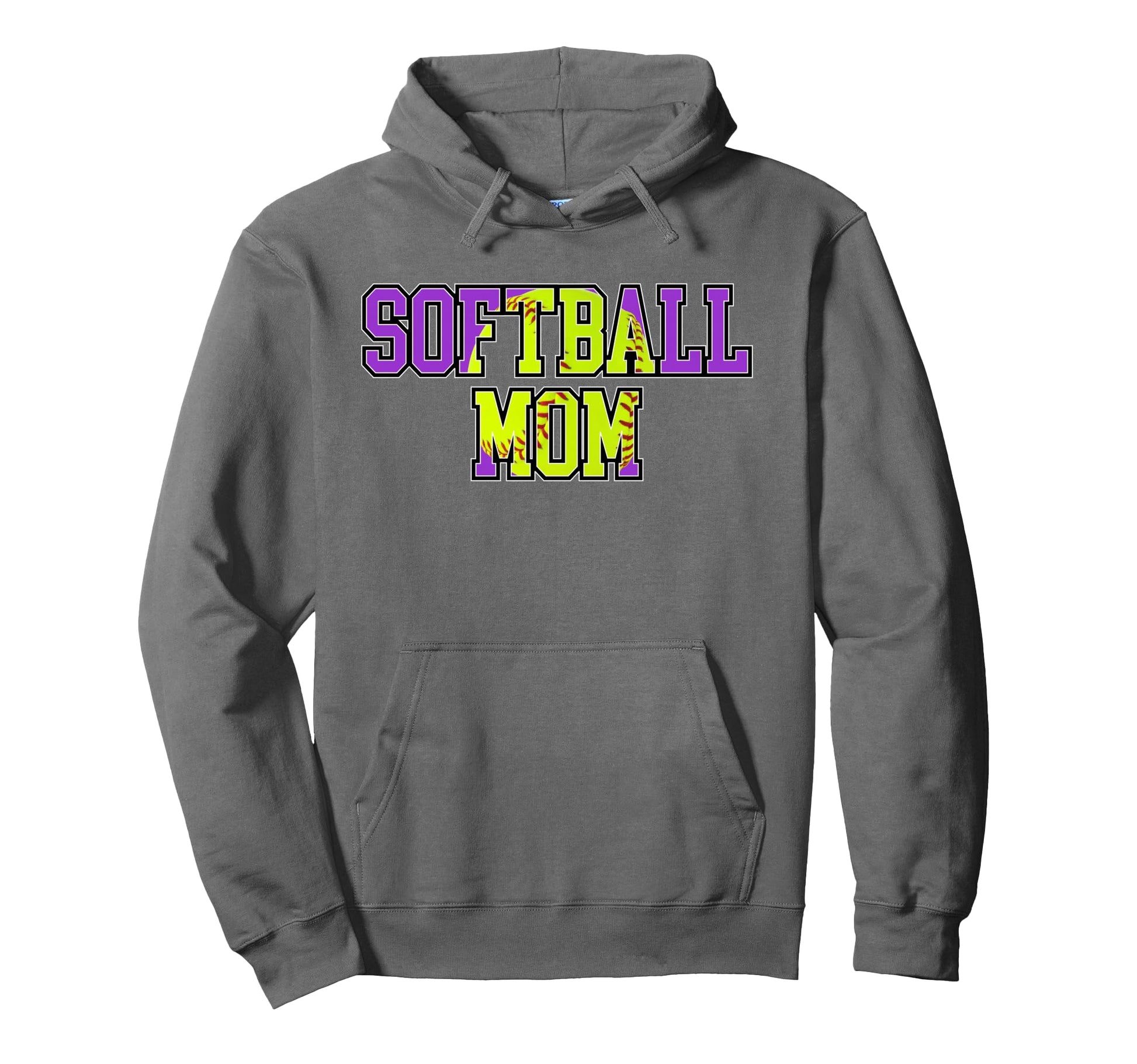 Purple Softball Mom Mama Mother Game Hoodie - Custom Art Print Men Women - T-Shirt, Sweatshirt, Hoodie
