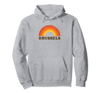 Brussels Rainbow Souvenir 60S 70S Hoodie - Custom Art Print for Adults - T-Shirt, Sweatshirt, Hoodie