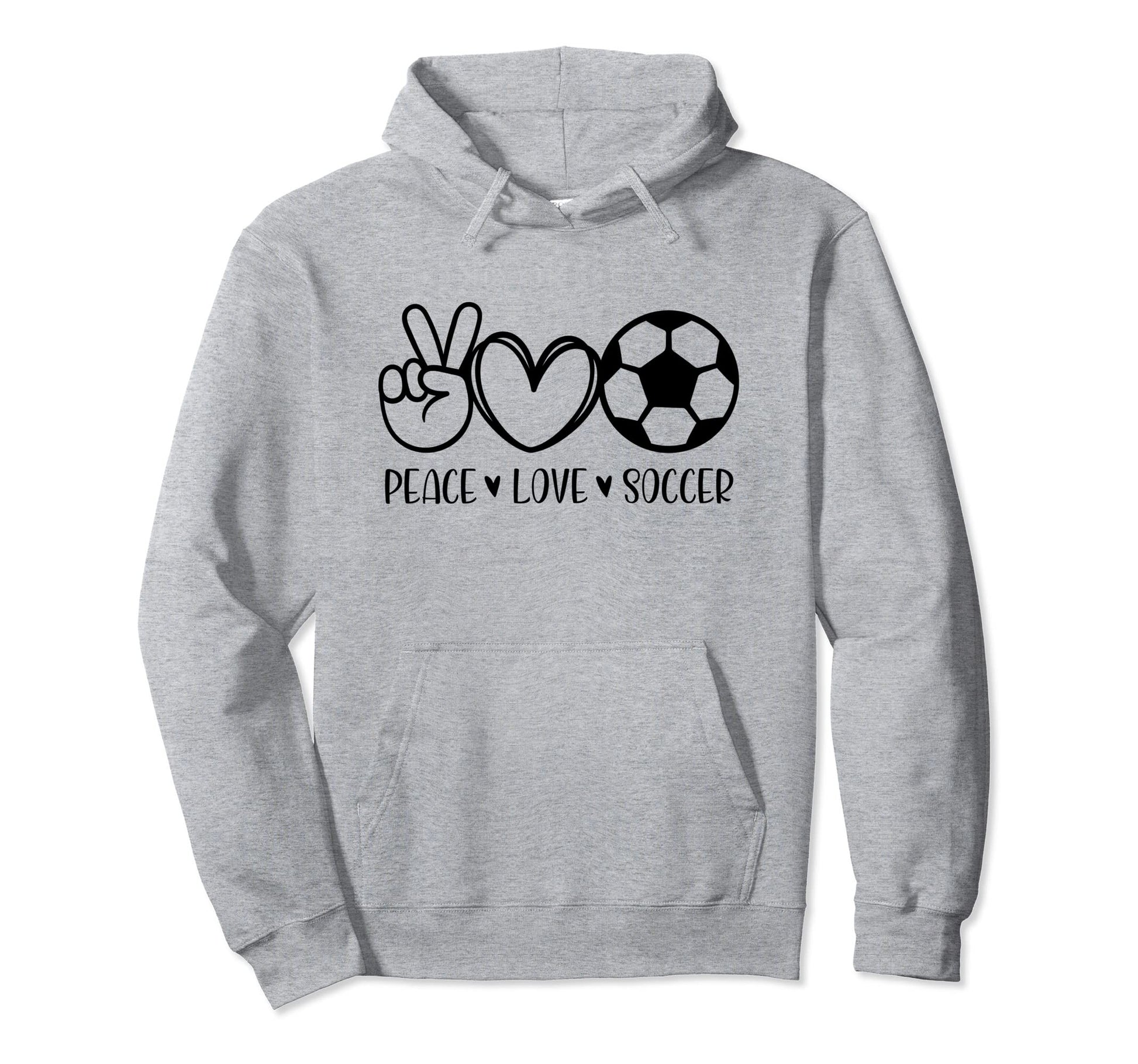 Peace Love Soccer Game Day Sports Mom Hoodie - Minimalist Print for Adults - T-Shirt, Sweatshirt, Hoodie