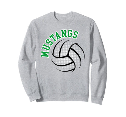 Mustangs Volleyball Mom Game Day Sweatshirt - Aesthetic Graphic for Adults - T-Shirt, Sweatshirt, Hoodie