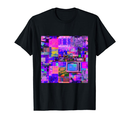 Vaporwave Glitch Art 80S 90S Aesthetic T-Shirt - Graphic Print Unisex - T-Shirt, Sweatshirt, Hoodie
