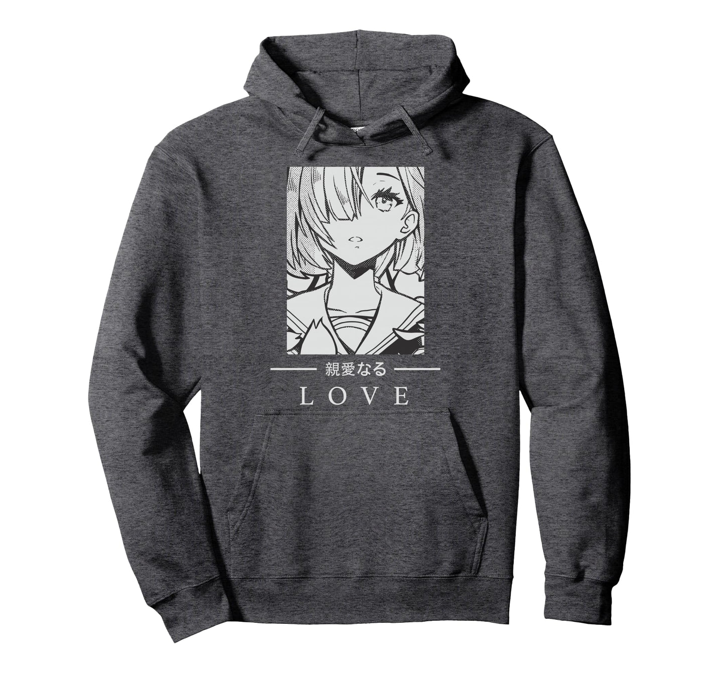 Anime Love Japanese Text Aesthetic Hoodie - Novelty Apparel Unisex - T-Shirt, Sweatshirt, Hoodie