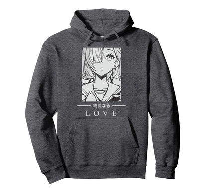 Anime Love Japanese Text Aesthetic Hoodie - Novelty Apparel Unisex - T-Shirt, Sweatshirt, Hoodie