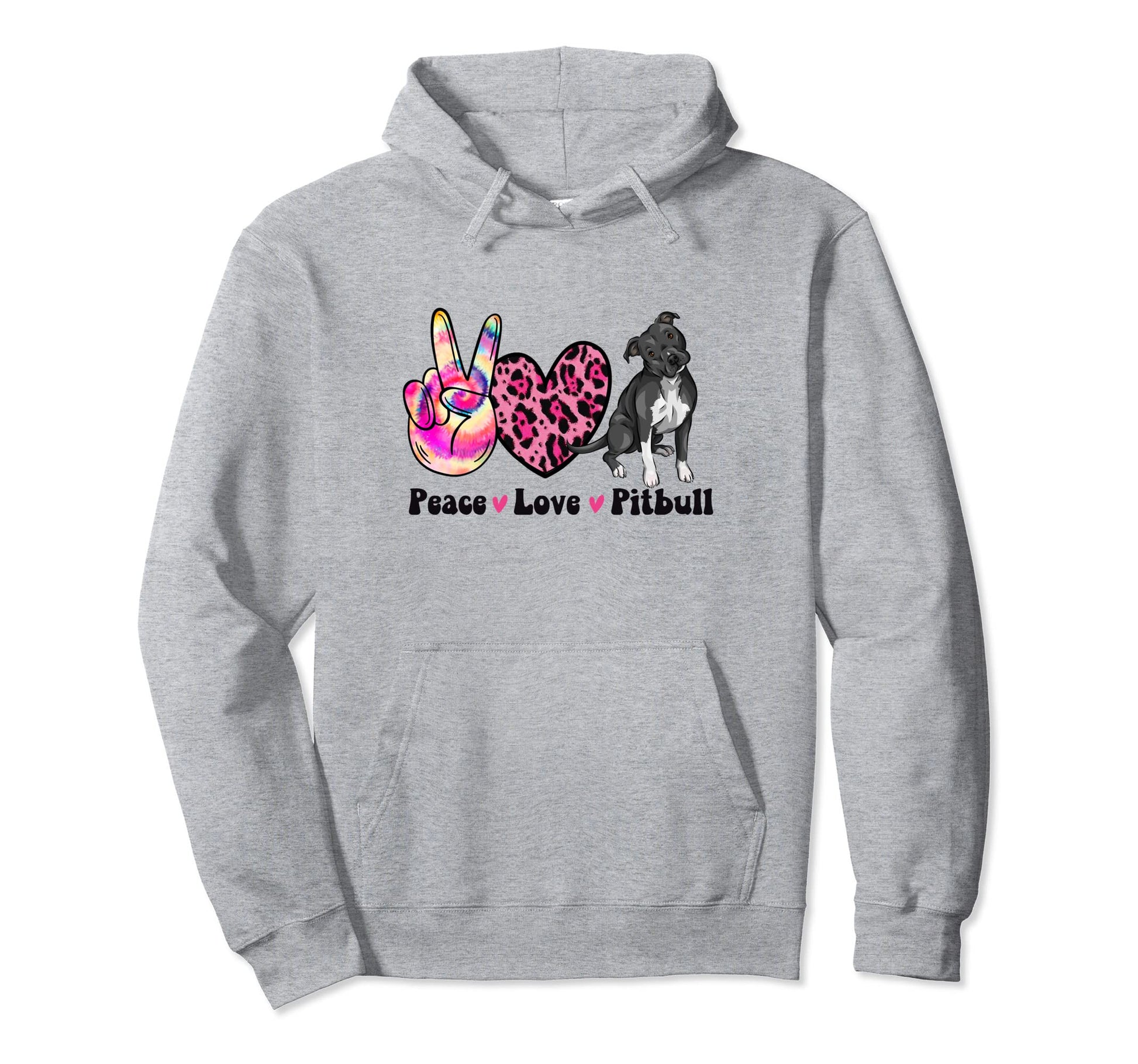 Tie Dye Peace Love Leopard Black Hoodie - Fun Novelty Design for Adults - T-Shirt, Sweatshirt, Hoodie