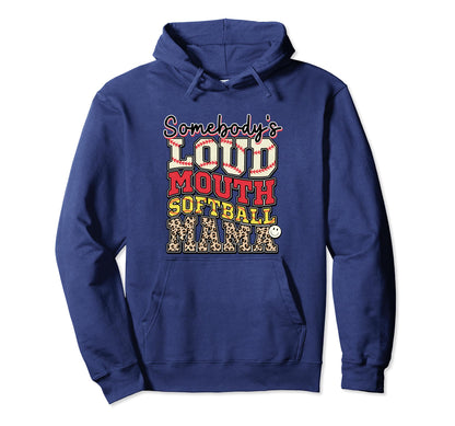 Softball Mom Player Team Mama Sports Hoodie - Graphic Print for Adults - T-Shirt, Sweatshirt, Hoodie