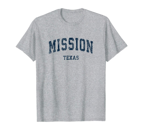 Mission Texas Tx Varsity Sports Navy T-Shirt - Aesthetic Graphic for Adults - T-Shirt, Sweatshirt, Hoodie