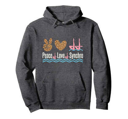 Peace Love Synchro Artist Swimming Hoodie - Minimalist Print Men Women - T-Shirt, Sweatshirt, Hoodie