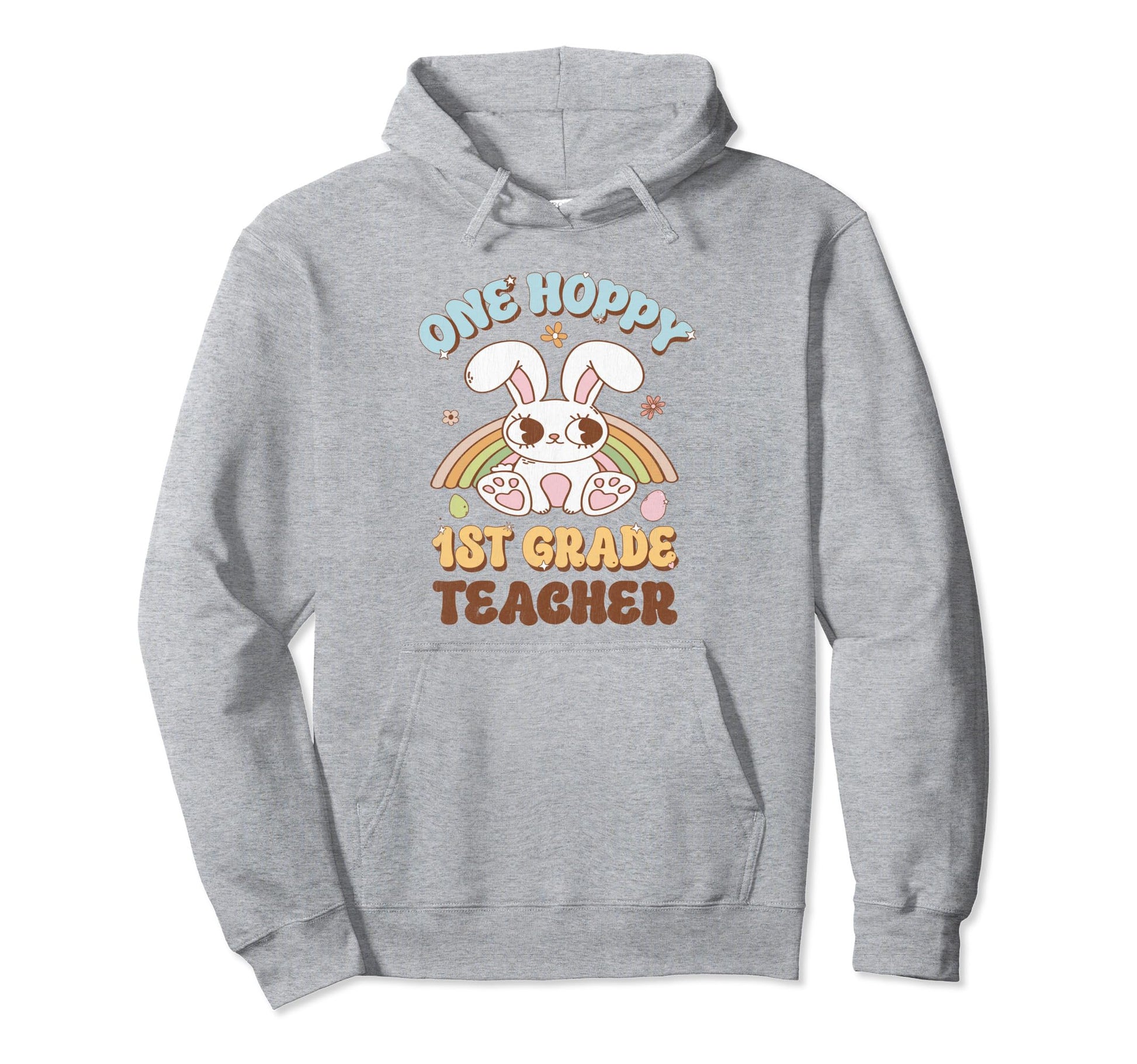 One Hoppy 1St Grade Teacher Easter Hoodie - Minimalist Print for Adults - T-Shirt, Sweatshirt, Hoodie