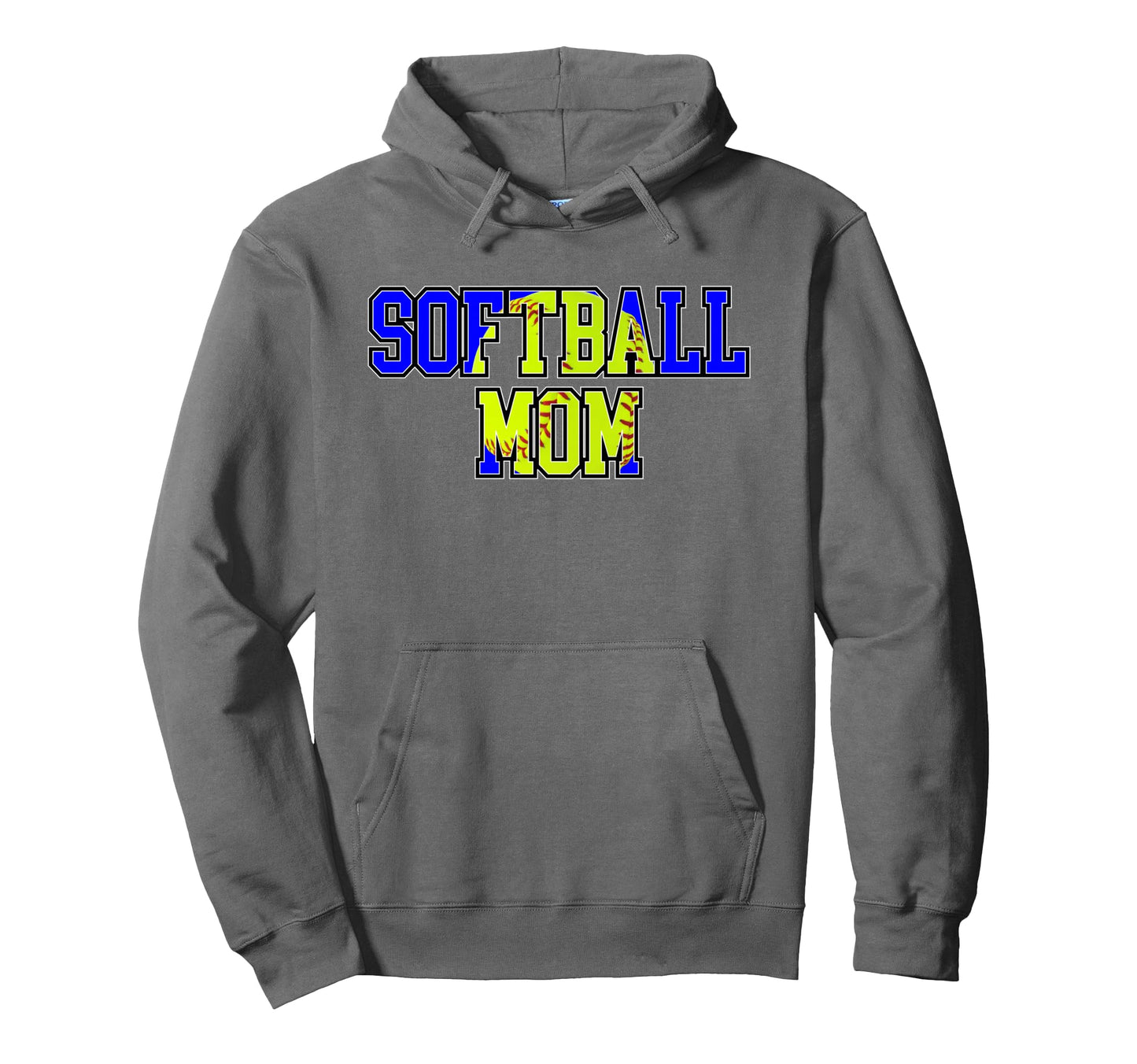 Blue Softball Mom Mama Mother Game Day Hoodie - Unique Graphic Unisex - T-Shirt, Sweatshirt, Hoodie