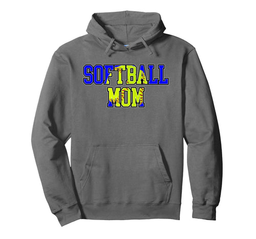 Blue Softball Mom Mama Mother Game Day Hoodie - Unique Graphic Unisex - T-Shirt, Sweatshirt, Hoodie