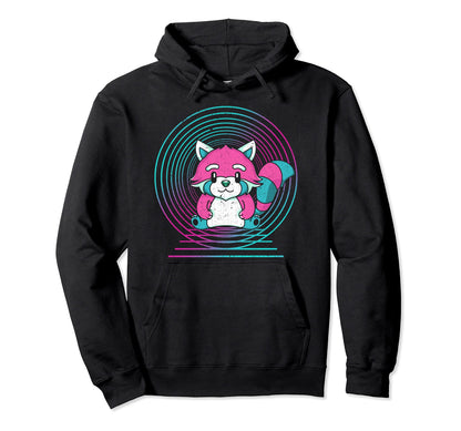 90S Art Red Panda Lover Chinese Hoodie - Fun Novelty Design for Adults - T-Shirt, Sweatshirt, Hoodie