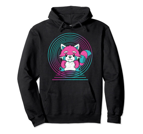 90S Art Red Panda Lover Chinese Hoodie - Fun Novelty Design for Adults - T-Shirt, Sweatshirt, Hoodie